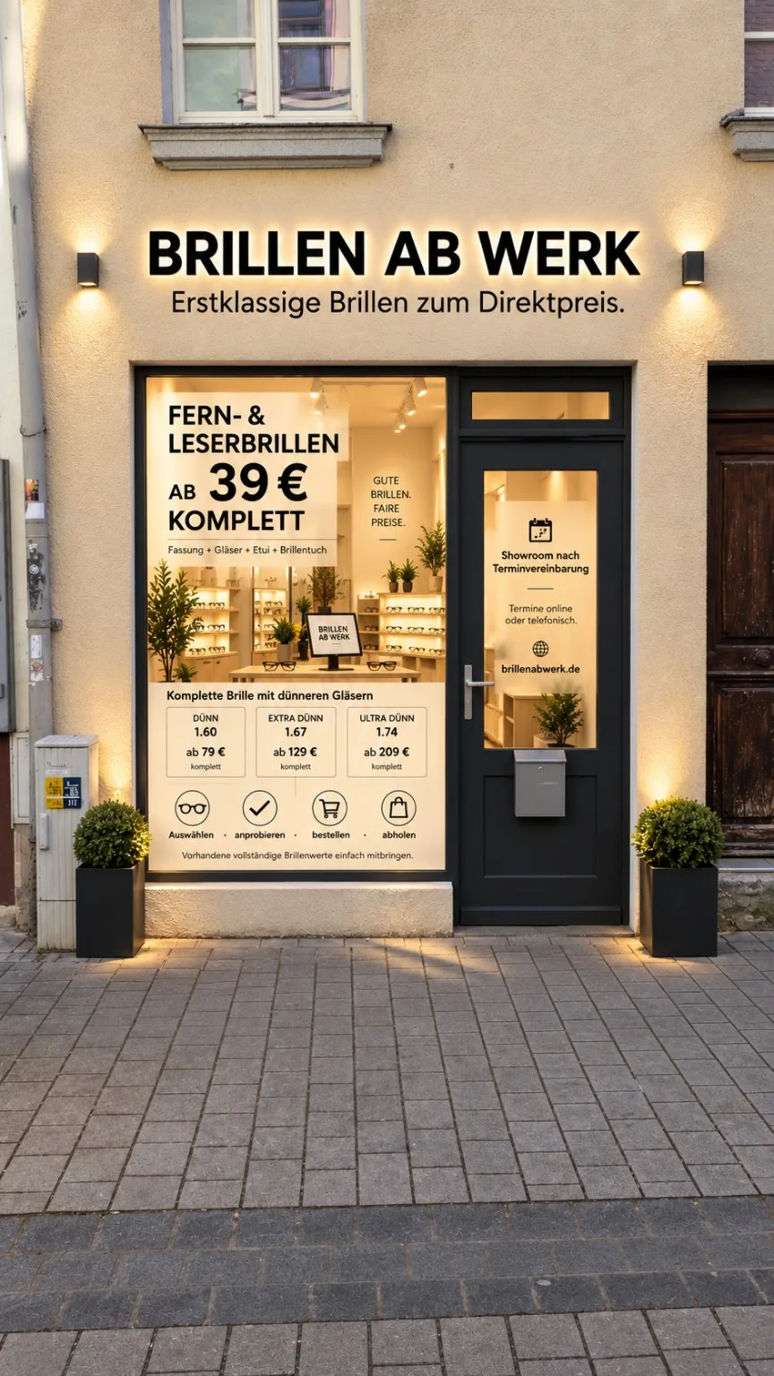 Außenansicht BRILLEN AB WERK Showroom