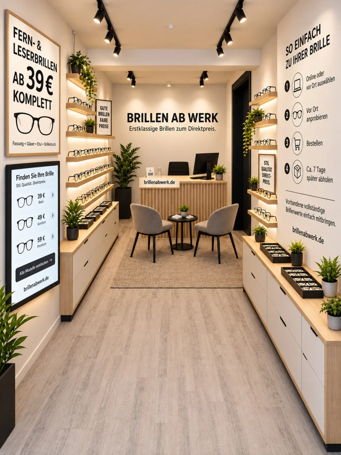 Innenansicht BRILLEN AB WERK Showroom